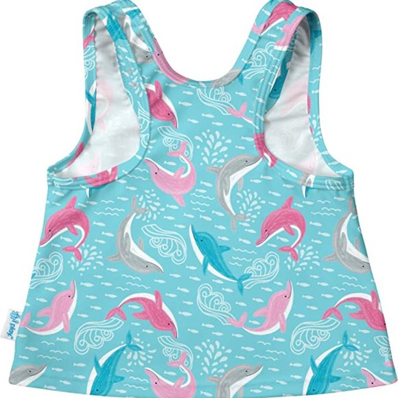 I play. by green sprouts Two Piece Tankini with Snap Reusable Swim Diaper | Bab - Picture 2 of 5